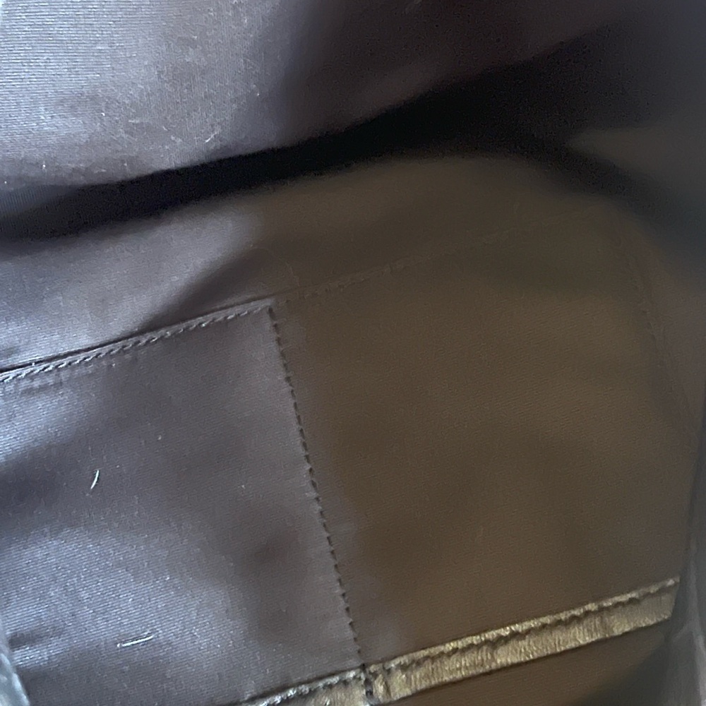 Levenger Black Leather Shoulder Bag with Chain-Accent Straps - Picture 5 of 8